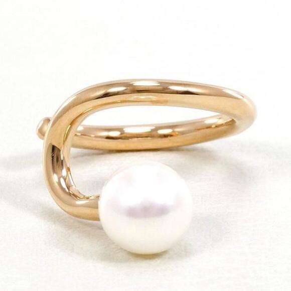LuxUness K18 Pink Gold Pearl Ear Cuff Metal Earrings